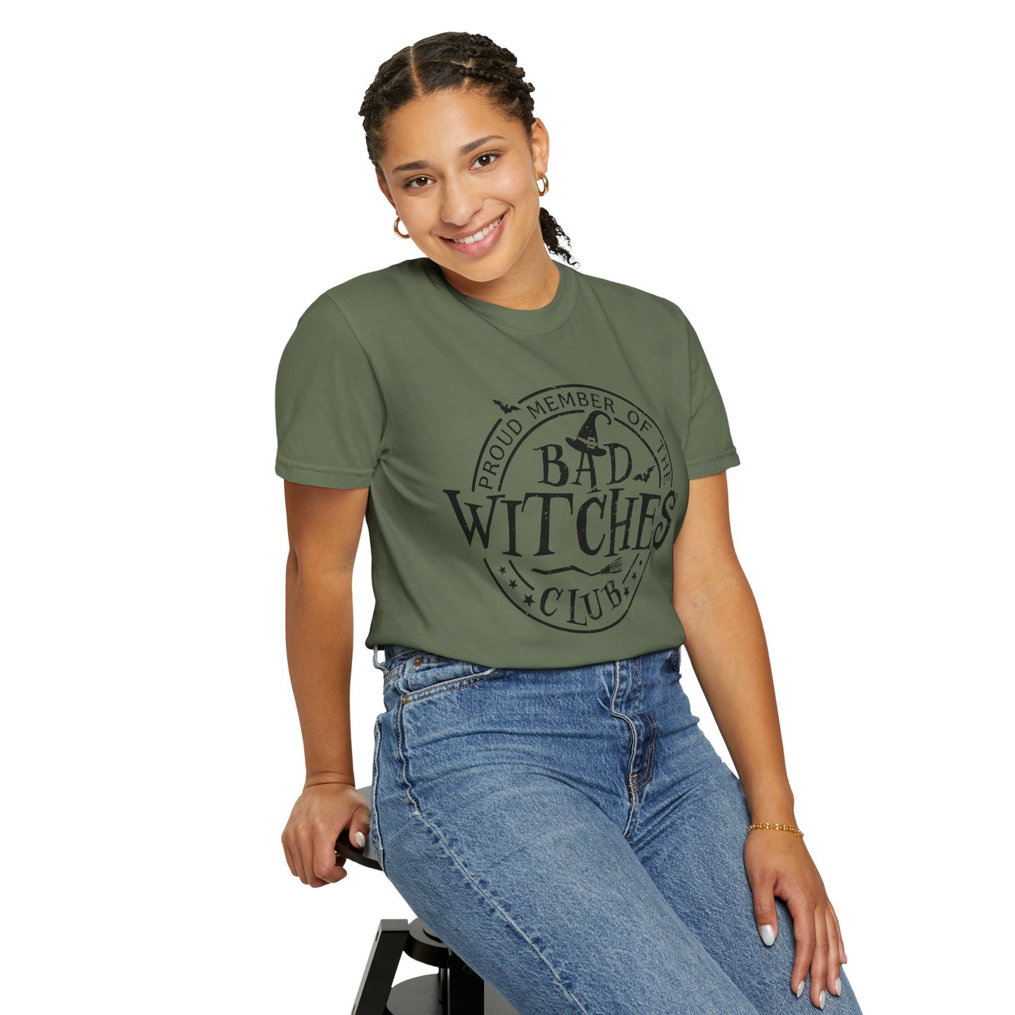 Bad Witches Club Unisex Garment-dyed Tee Comfort Color T-shirt - Halloween Holiday Season Gift Ideas