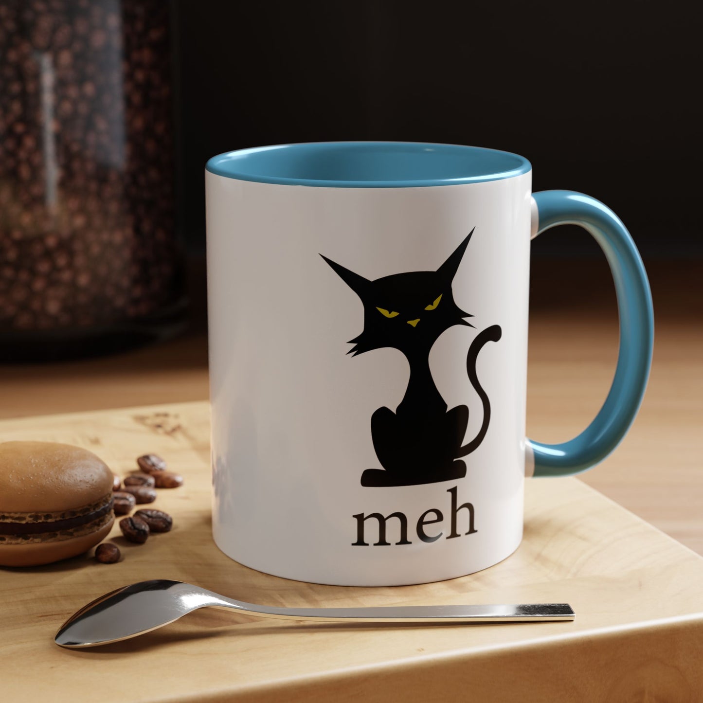 Cute Funny Meh Cat Mug Meme Hilarious Gift Idea Coffee Tea Cup