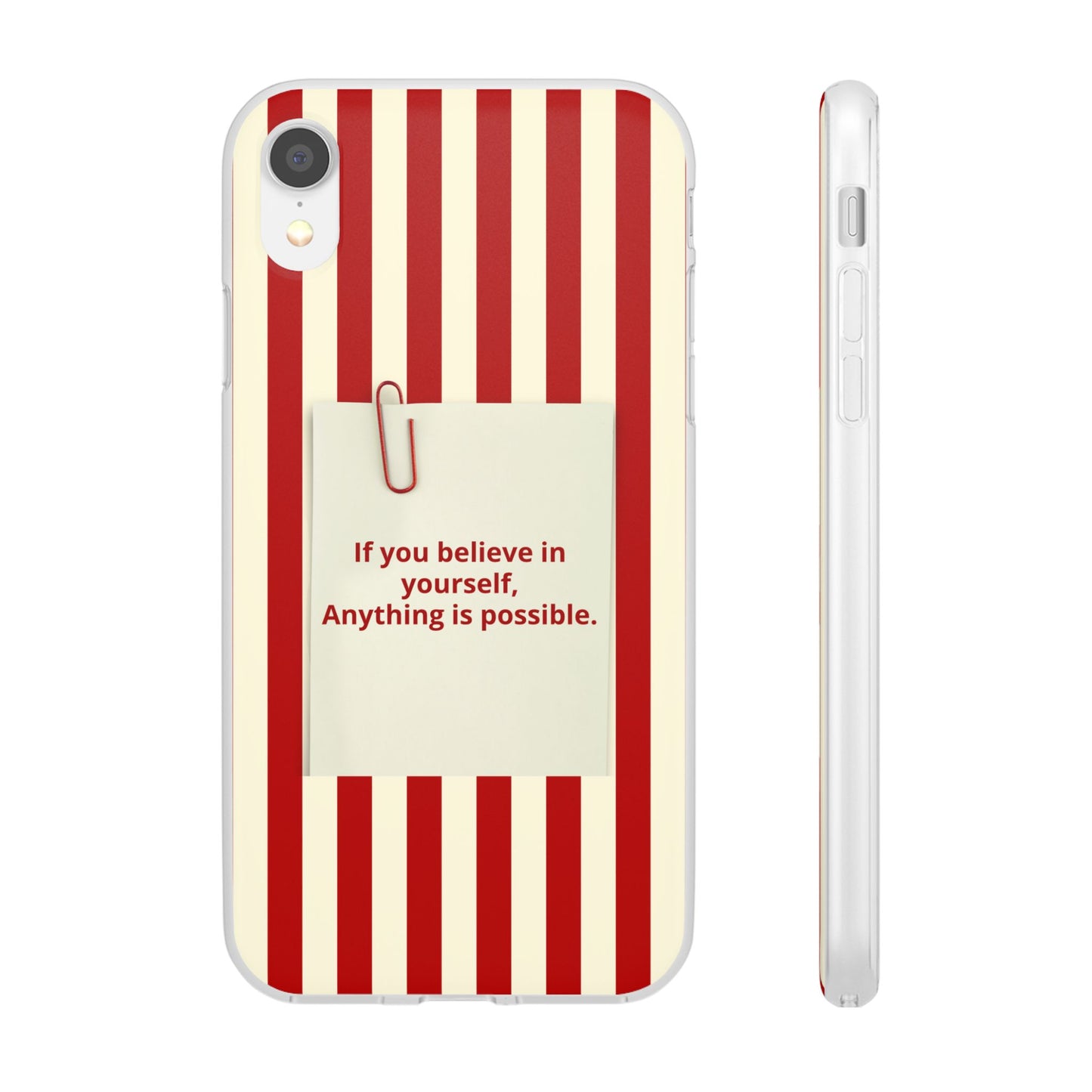 Personalized Custom Text Inspirational Striped Phone Case. “If you believe in yourself, Anything is possible.”