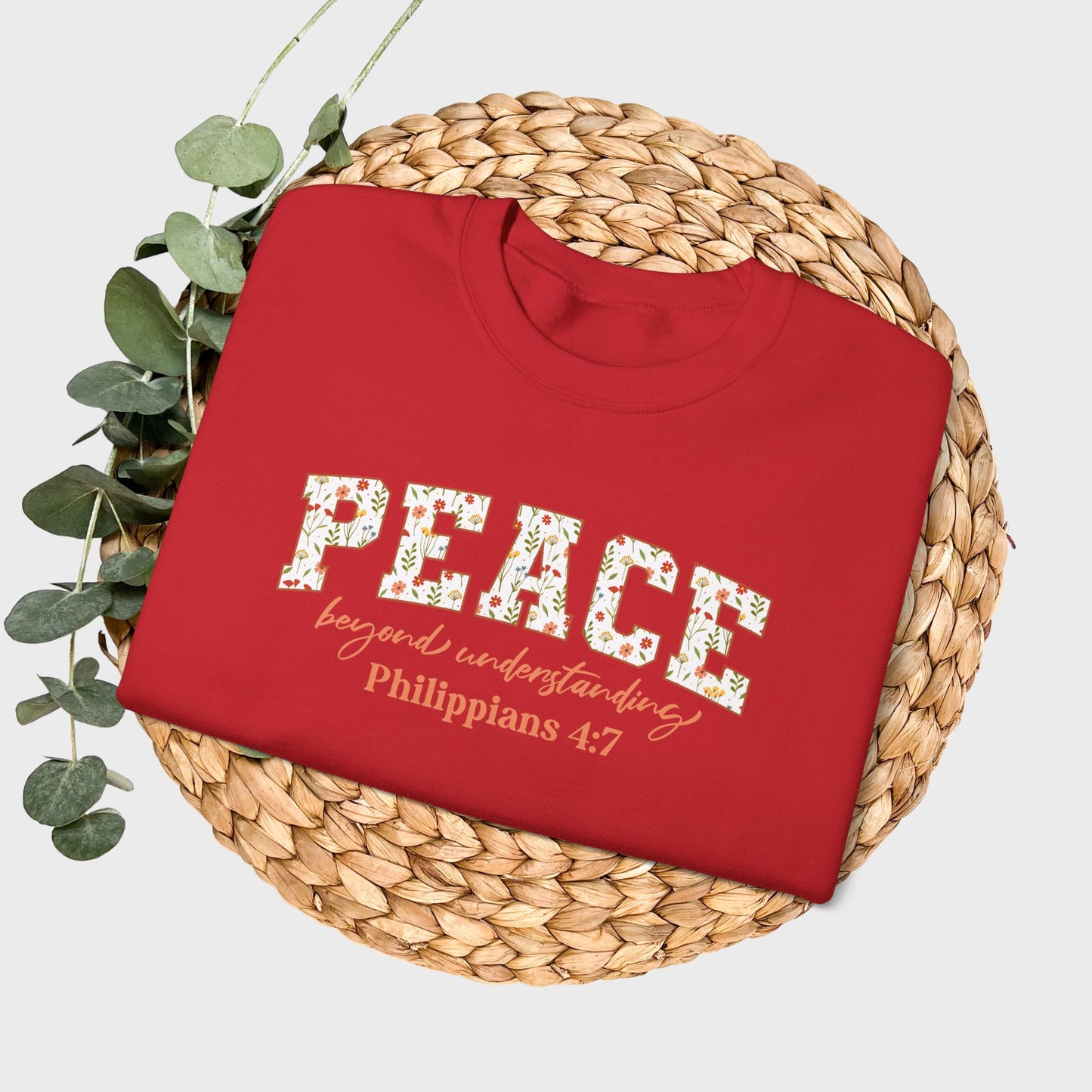 Peace Beyond Understanding Philippians 4:7 Bible Verse Christian Sweatshirt | Inspirational Crewneck Unisex Gift | Cozy Everyday Wear