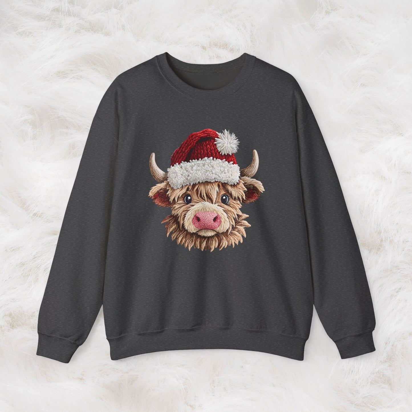 Cute Highland Cow Crewneck Sweatshirt — Cozy Everyday Gift Ideas