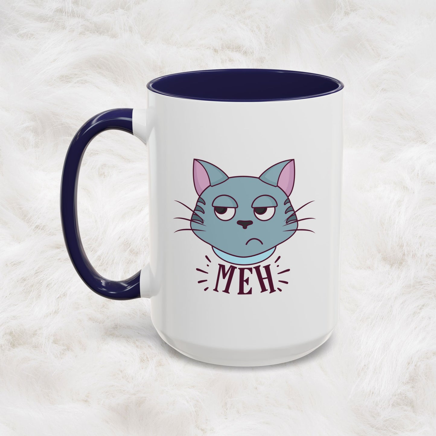 Cute Funny Meh Mug Meme Cat Coffee Tea Cup Hilarious Gift Idea