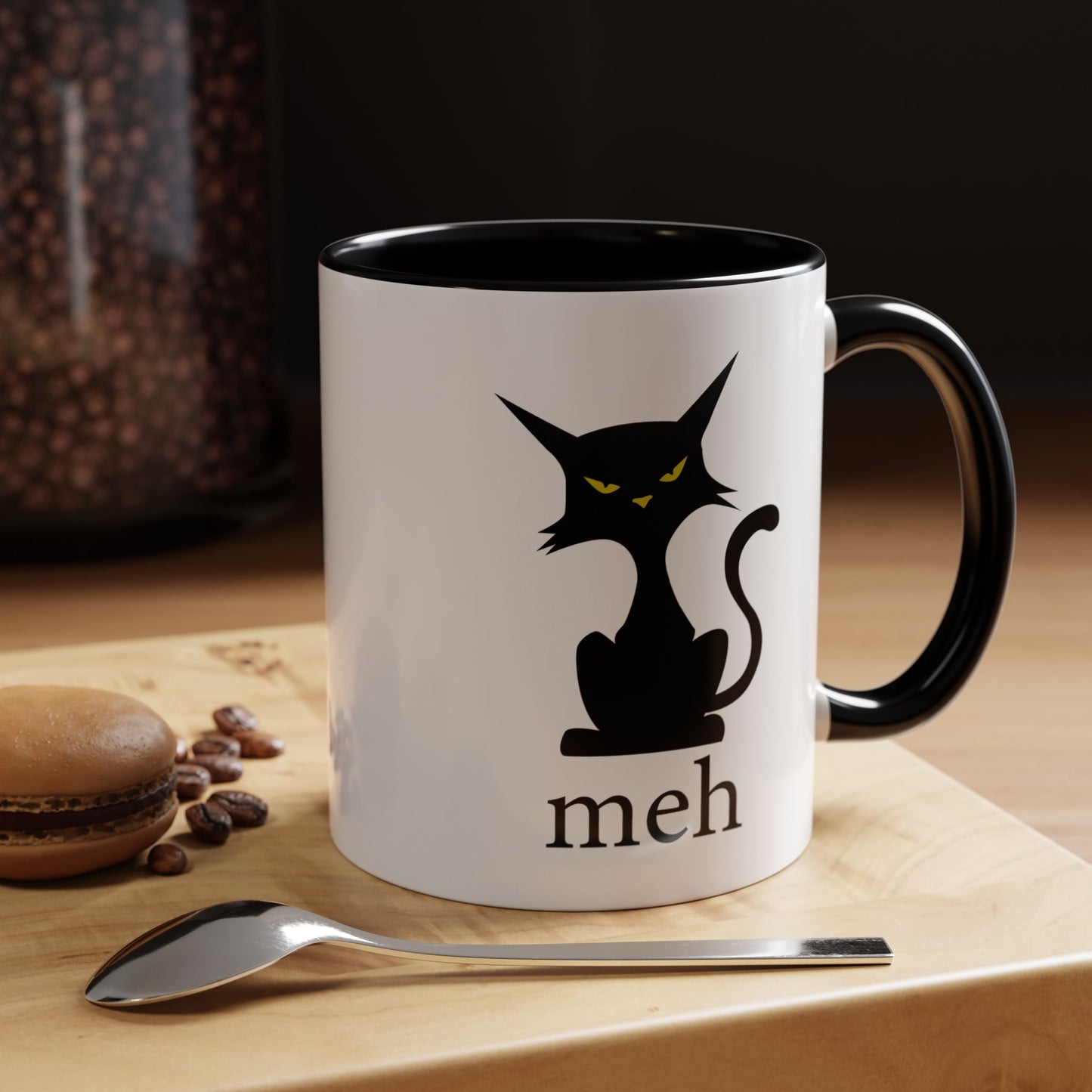 Cute Funny Meh Cat Mug Meme Hilarious Gift Idea Coffee Tea Cup