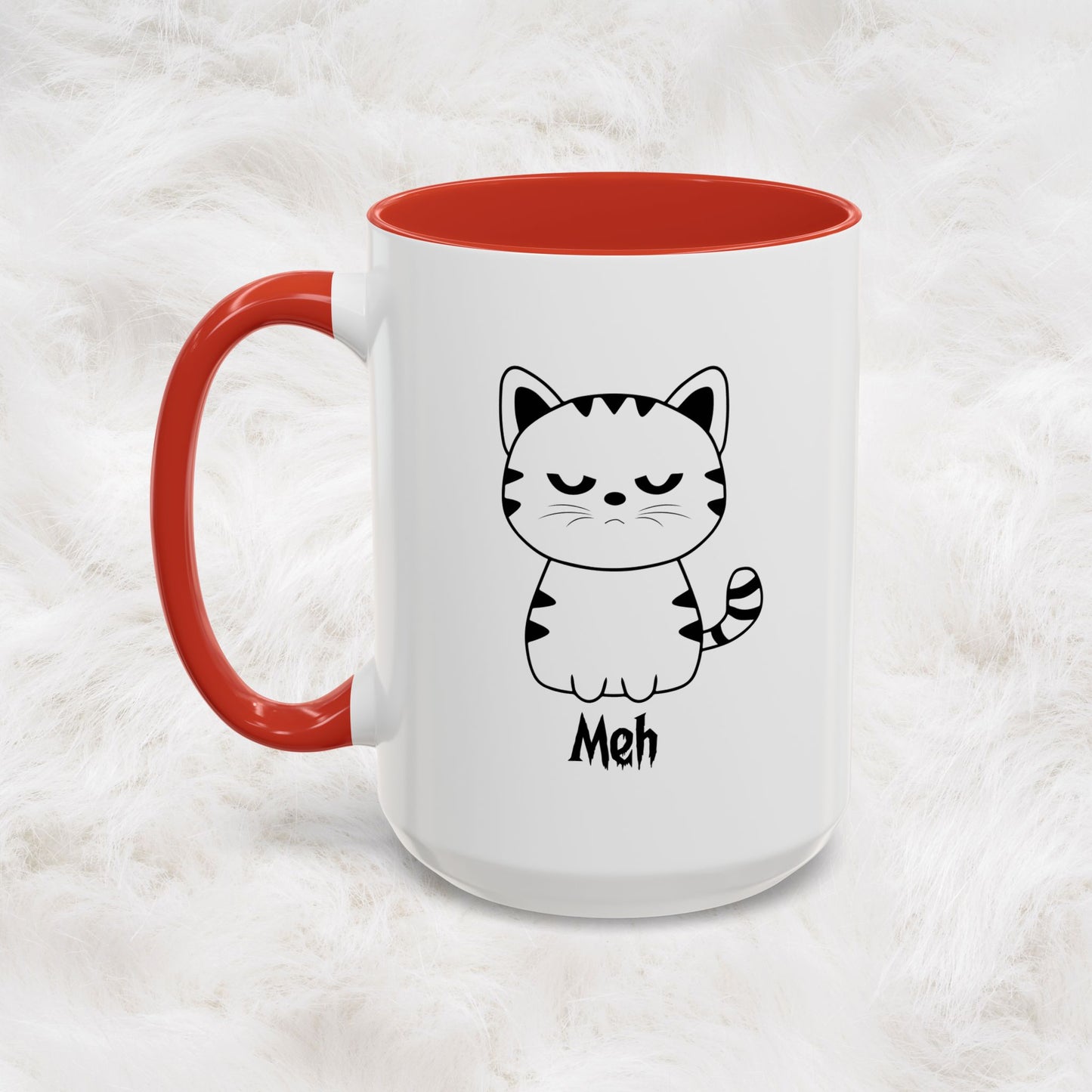 Mug - Cute Funny Meh Meme Cat Coffee Tea Cup Hilarious Gift Idea
