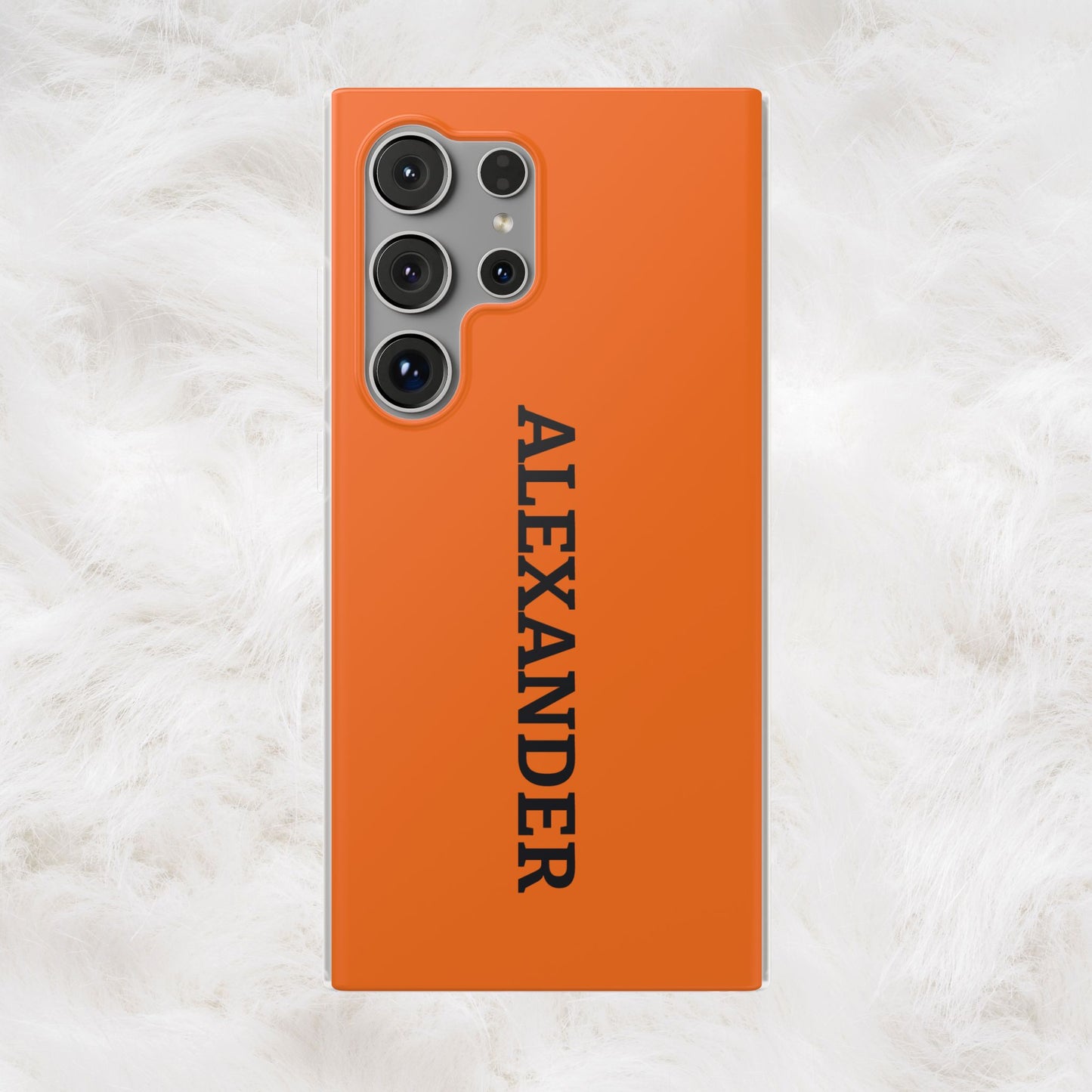 Personalized Name Text Luxury Orange Phone Case.