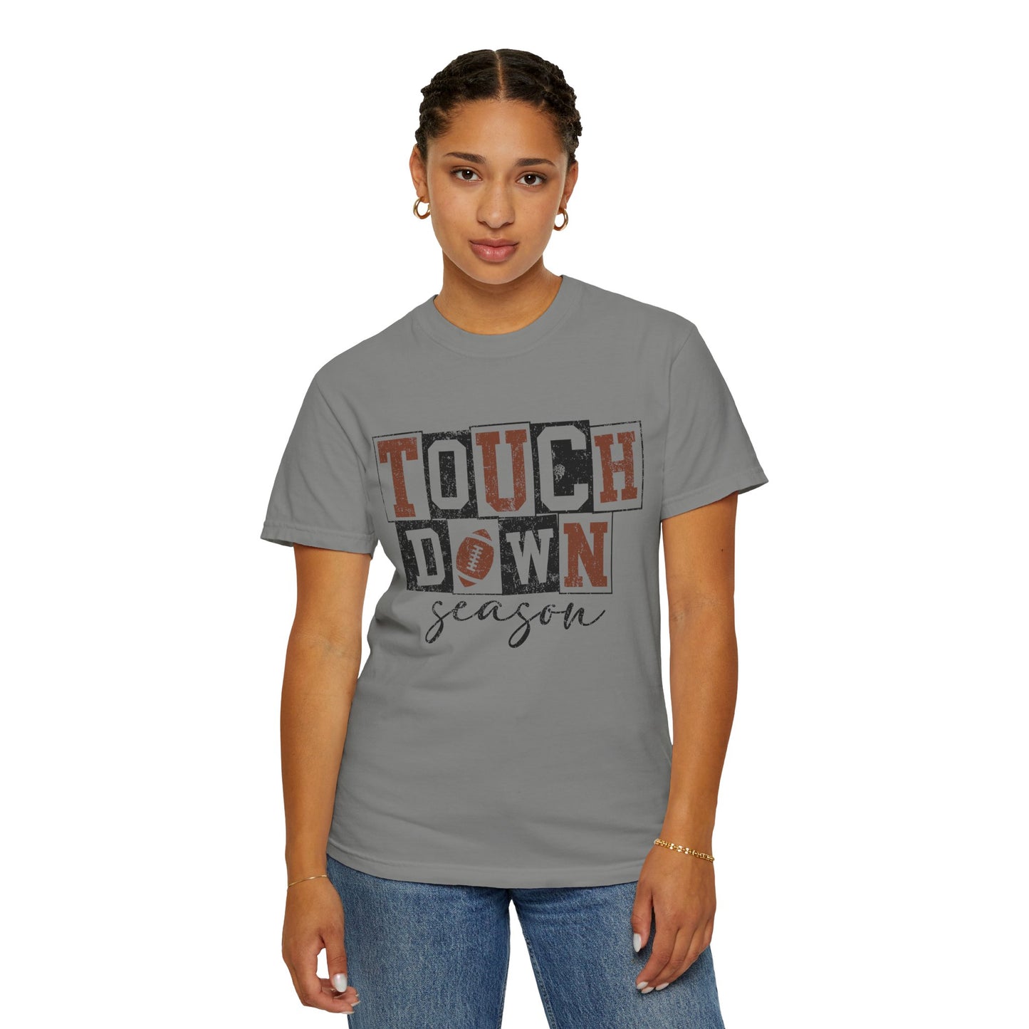 Football Season Unisex Garment-dyed Tee Comfort Color T-shirt - Touch Down Gift Ideas