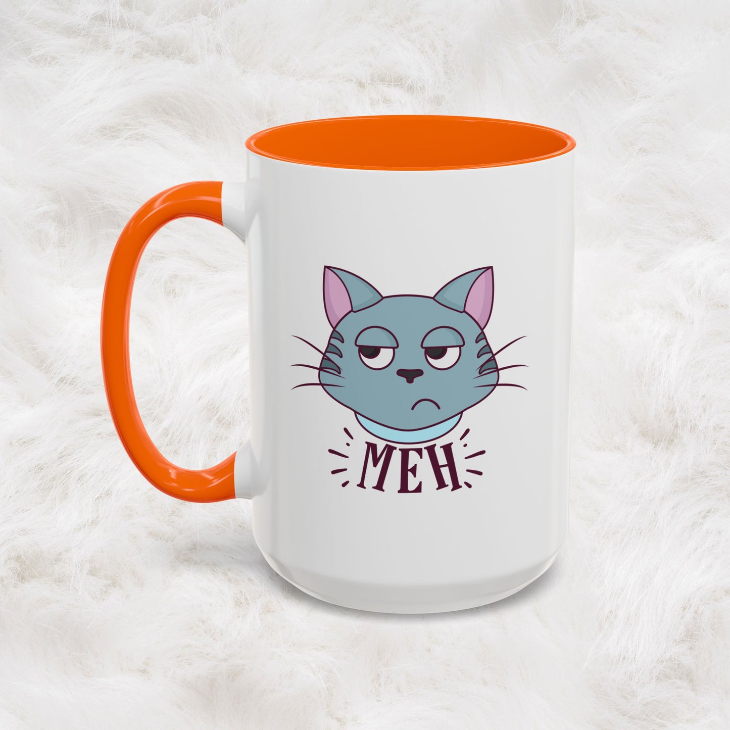 Cute Funny Meh Mug Meme Cat Coffee Tea Cup Hilarious Gift Idea