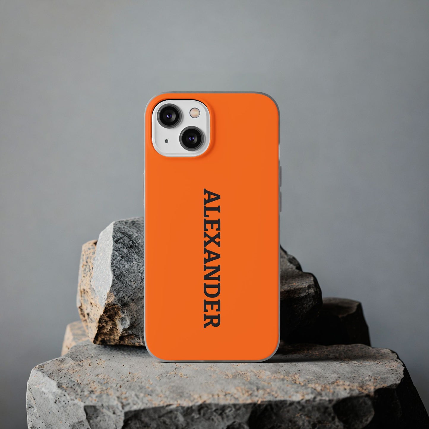 Personalized Name Text Luxury Orange Phone Case.