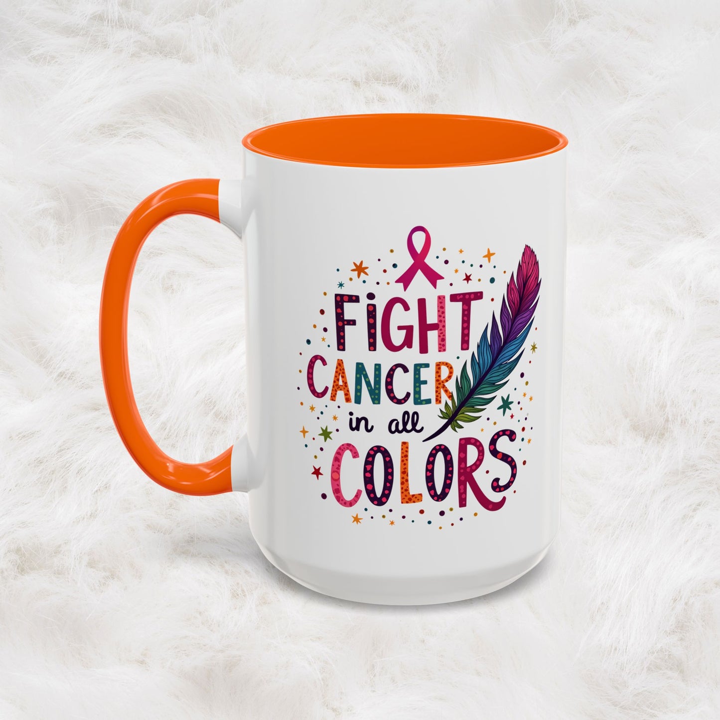“Fight Cancer in All Colors” Mug | Inspirational Souvenir Coffee & Tea Cup Gift Idea
