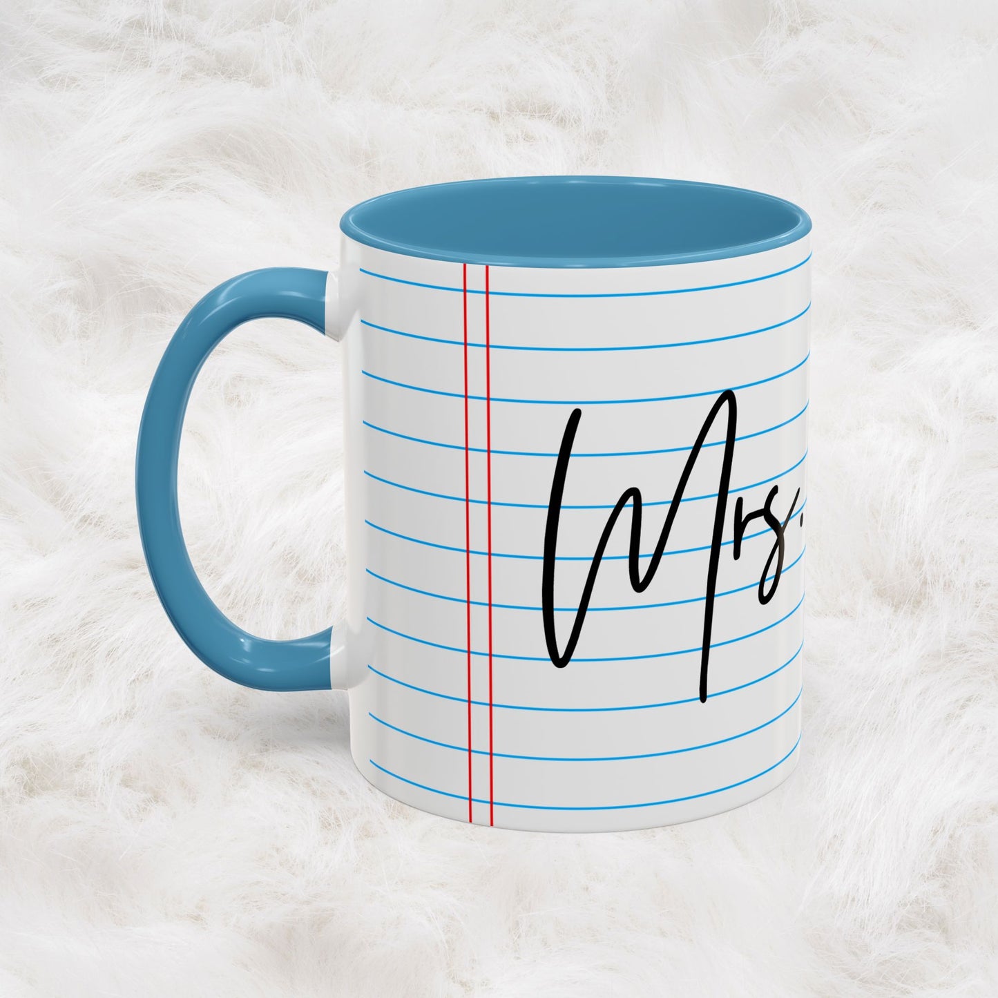 Personalized Name College Ruled Lined Coffee Tea Mug | Student Teacher Back to School Motivation Gift Idea