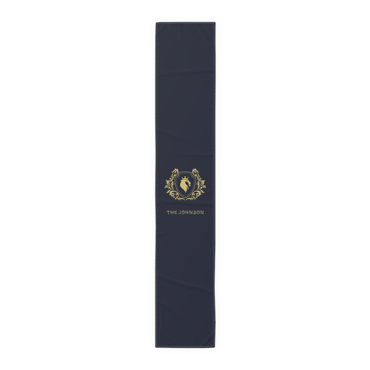 Personalized Family Name Luxury Royal Navy Gold Home DecorTable Runner
