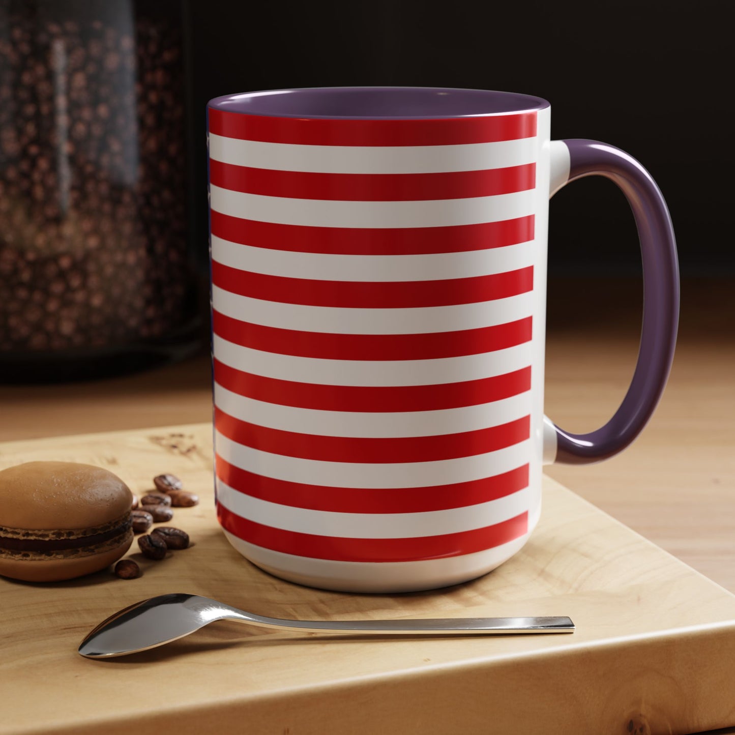 American Stars and Stripes USA Flag Accent Mug | Trending July 4th Gift Idea Coffee Tea Cup