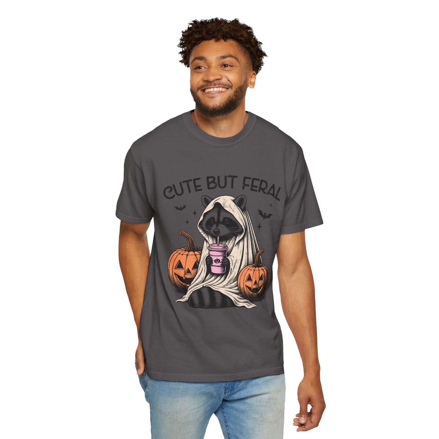 Raccoon Garment-dyed Tee Comfort Color T-shirt - Cute and Feral Halloween Season Gift Ideas