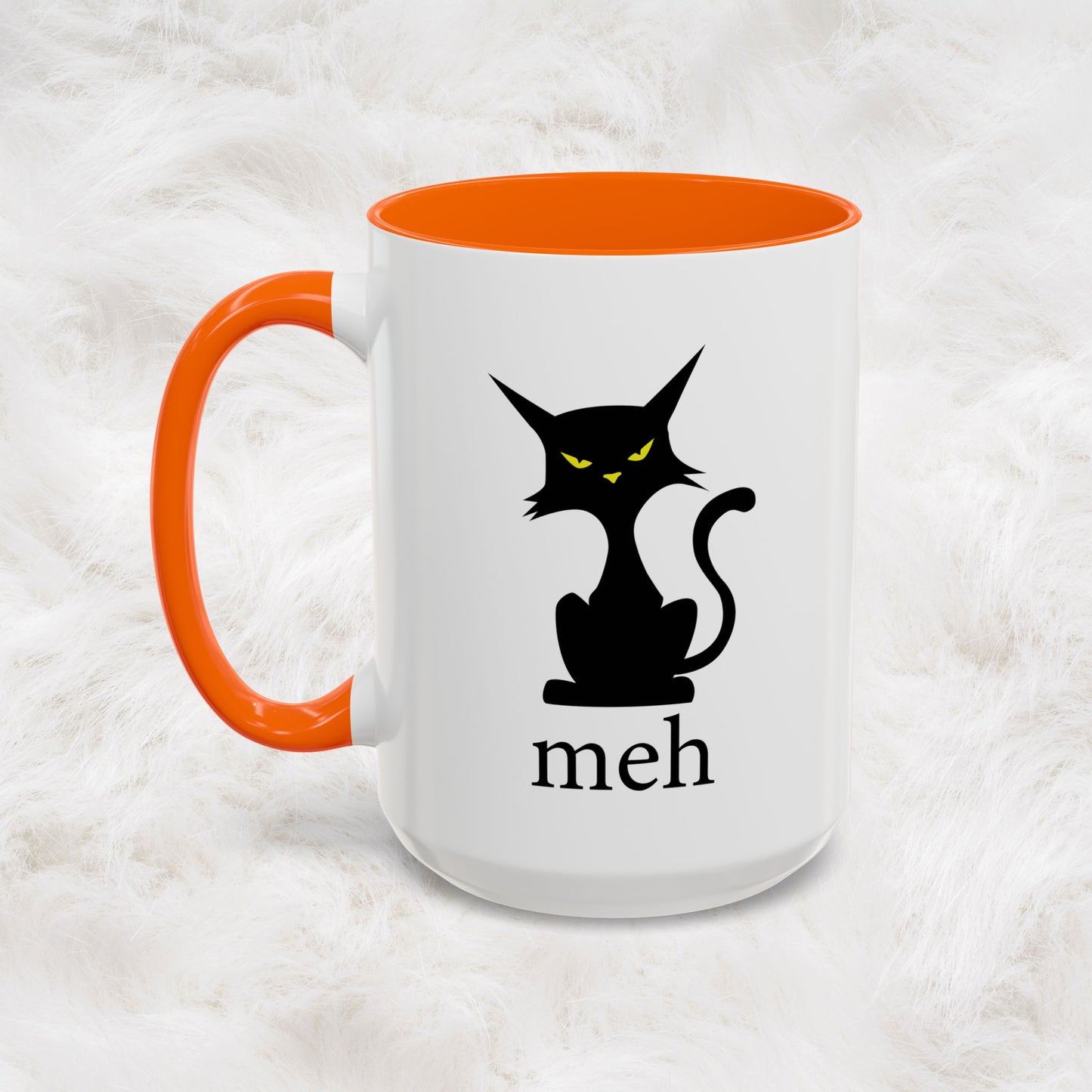 Cute Funny Meh Cat Mug Meme Hilarious Gift Idea Coffee Tea Cup