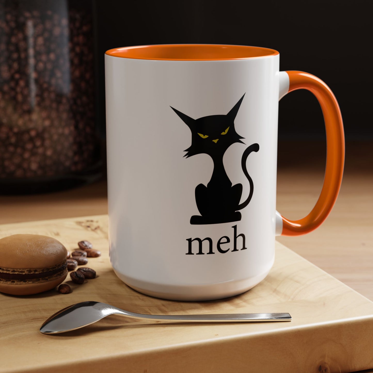 Cute Funny Meh Cat Mug Meme Hilarious Gift Idea Coffee Tea Cup