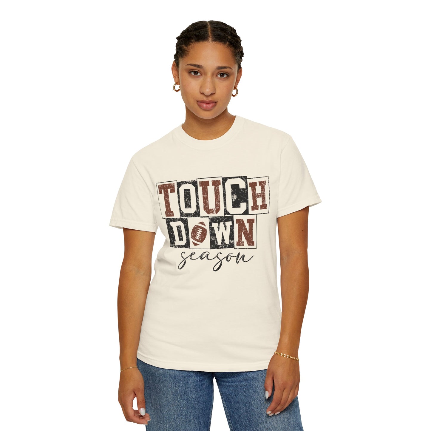 Football Season Unisex Garment-dyed Tee Comfort Color T-shirt - Touch Down Gift Ideas