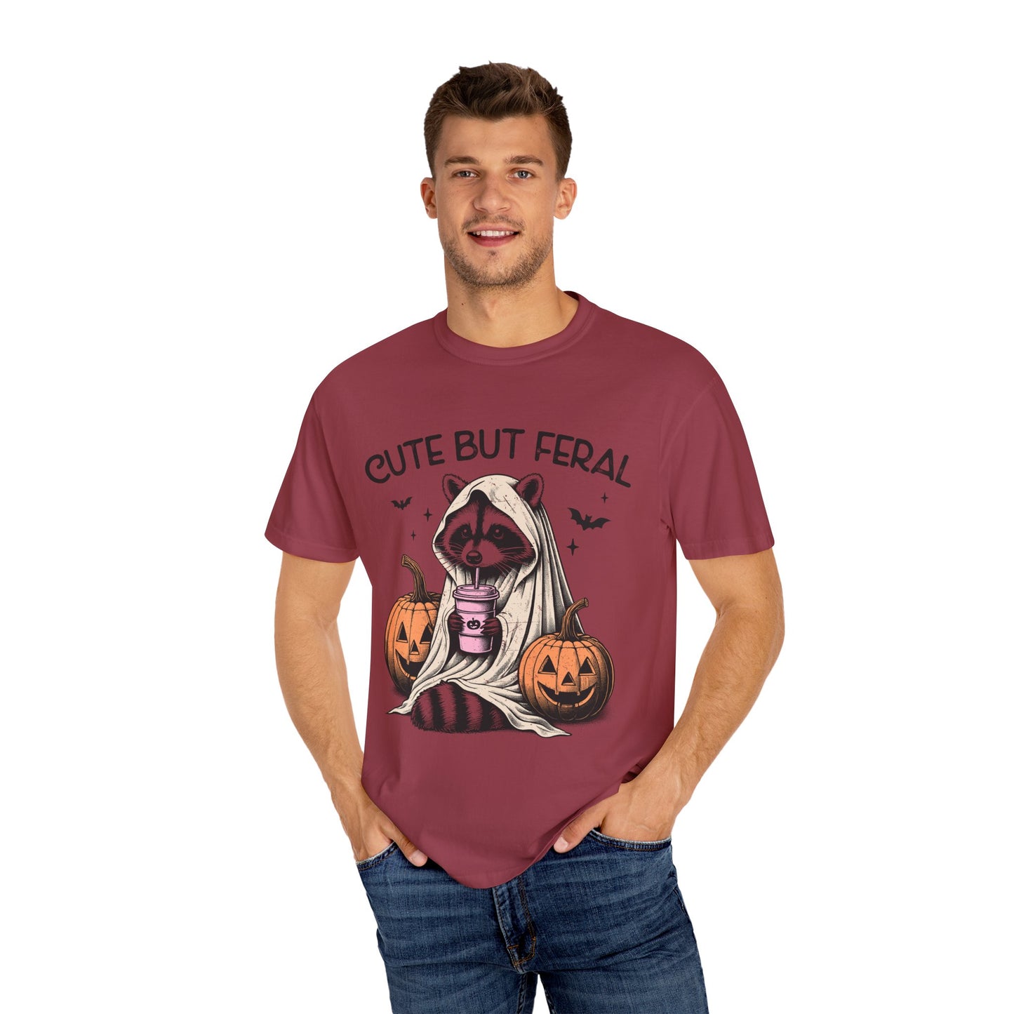 Raccoon Garment-dyed Tee Comfort Color T-shirt - Cute and Feral Halloween Season Gift Ideas