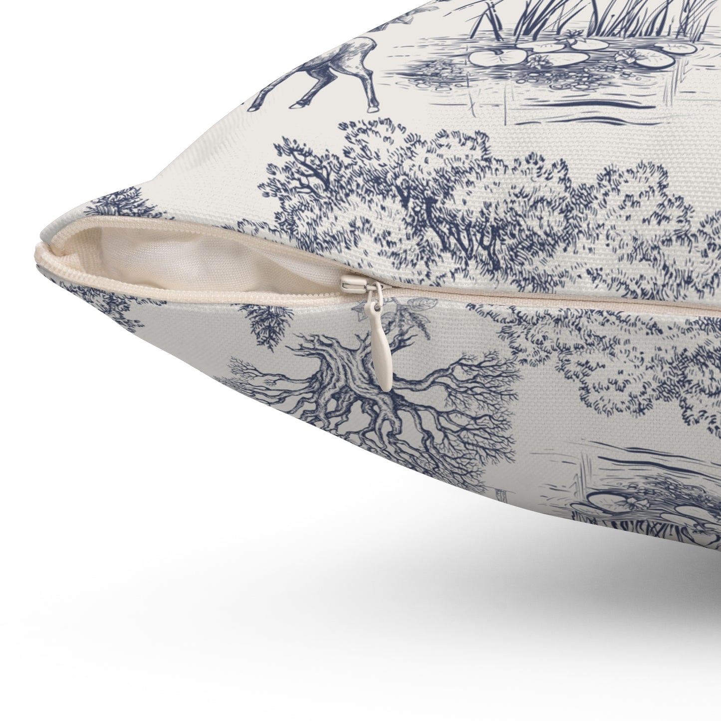 Personalized Luxury Vintage Toile De Jouy French Nature Landscape Pattern Square Pillow Version 3 Gifts