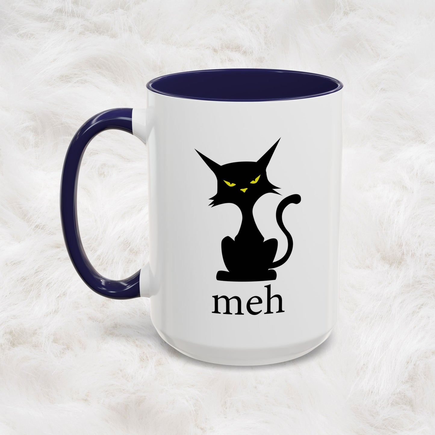 Cute Funny Meh Cat Mug Meme Hilarious Gift Idea Coffee Tea Cup
