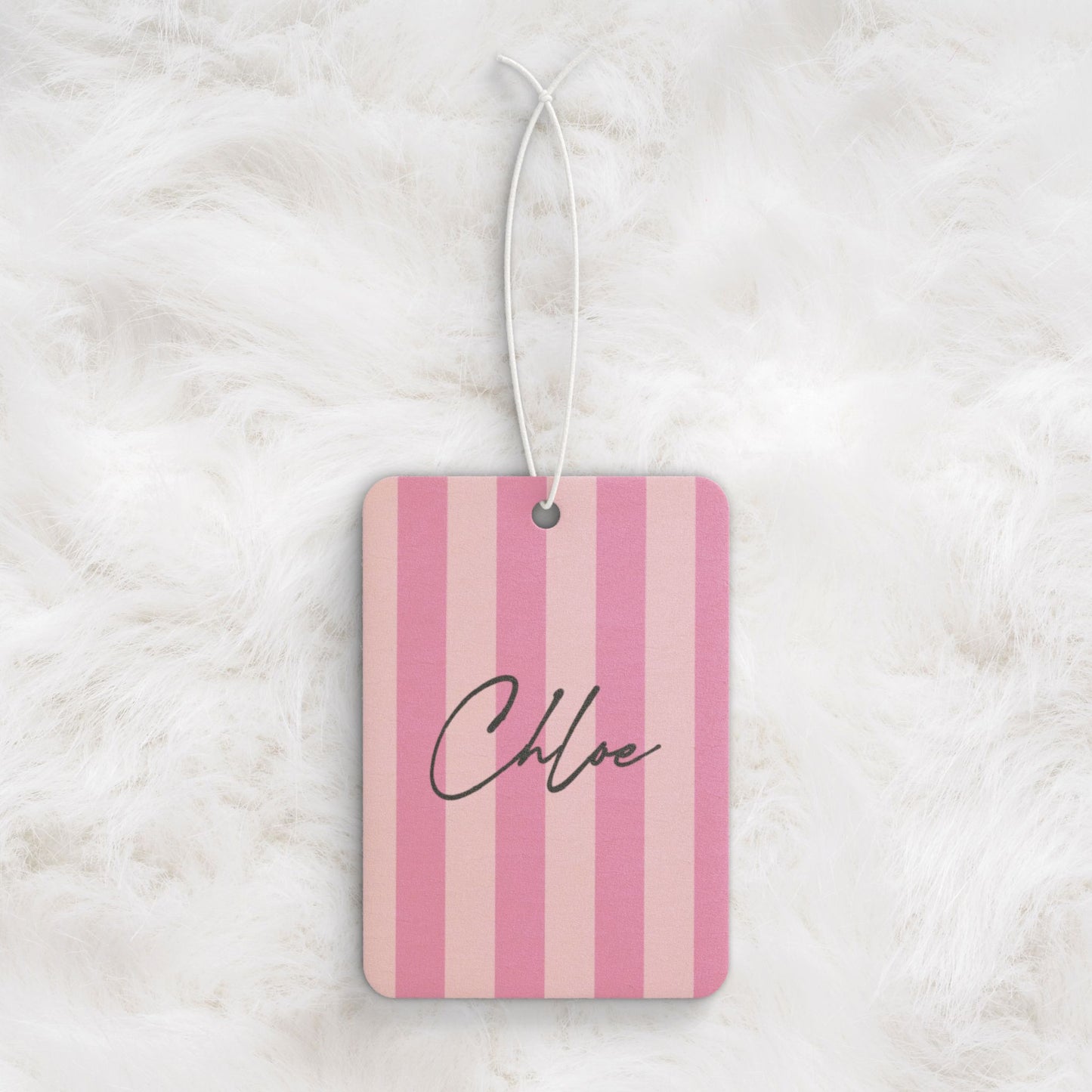 Personalized Name Luxury Pink Striped Car Air Freshener | Hunting Christmas Birthday Gift Ideas