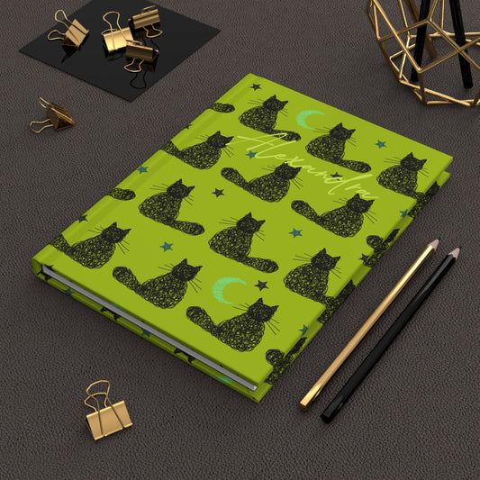 Personalized Name Cat Pattern Journal Notebook | College Book Lovers Student Teacher Gift Idea