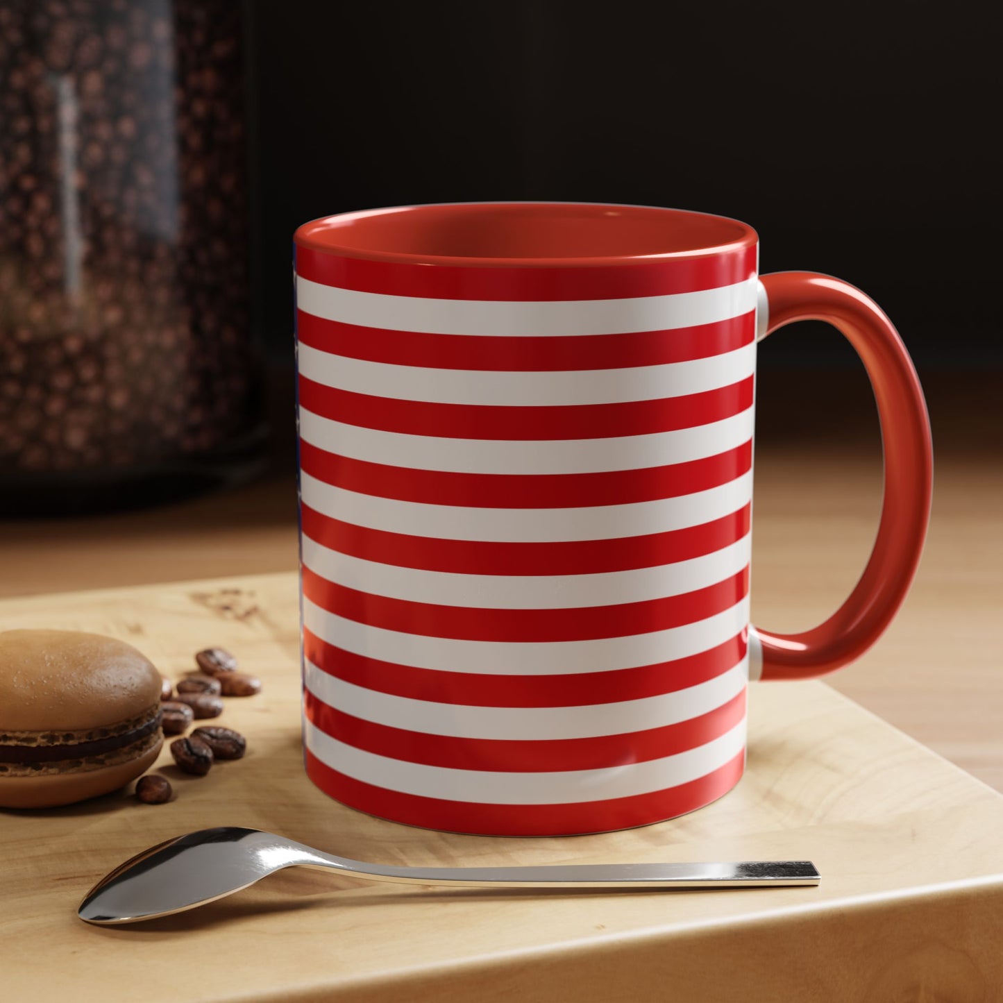 American Stars and Stripes USA Flag Accent Mug | Trending July 4th Gift Idea Coffee Tea Cup