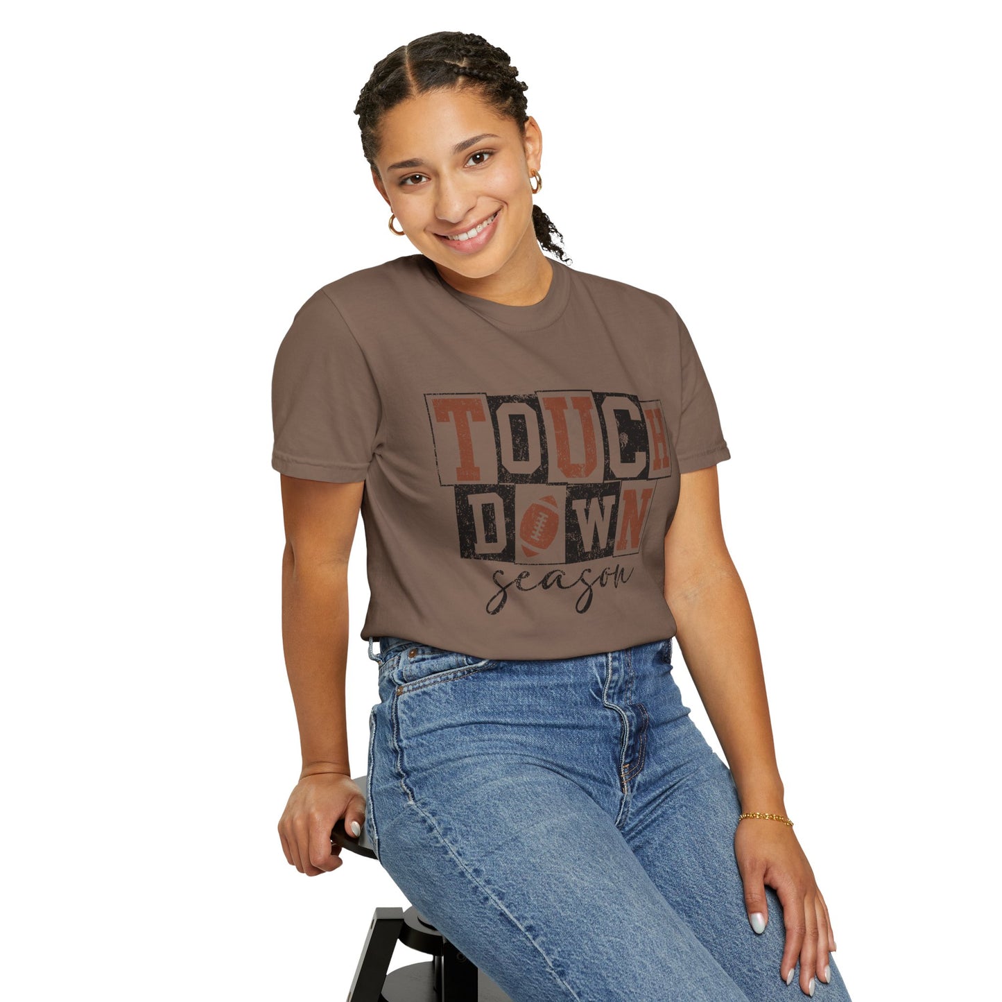 Football Season Unisex Garment-dyed Tee Comfort Color T-shirt - Touch Down Gift Ideas