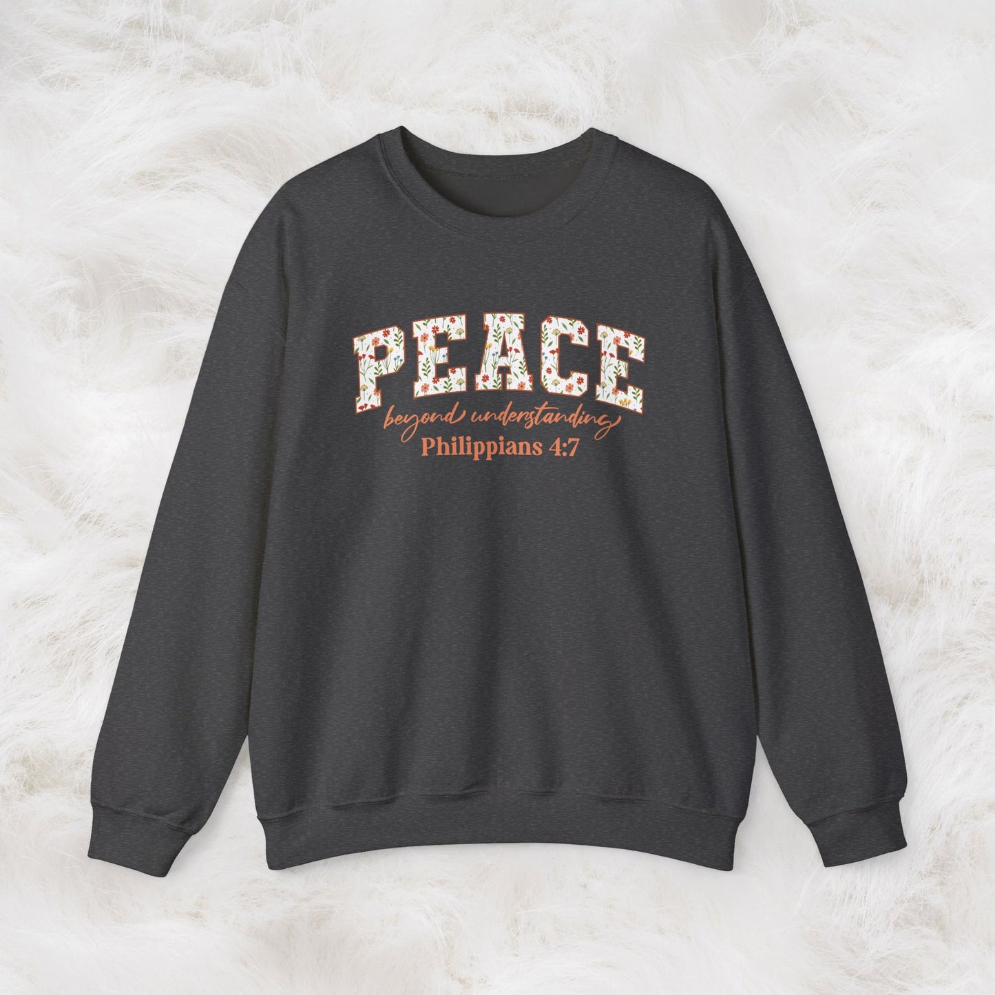 Peace Beyond Understanding Philippians 4:7 Bible Verse Christian Sweatshirt | Inspirational Crewneck Unisex Gift | Cozy Everyday Wear