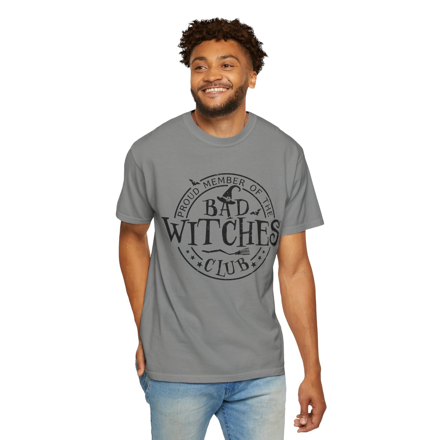 Bad Witches Club Unisex Garment-dyed Tee Comfort Color T-shirt - Halloween Holiday Season Gift Ideas