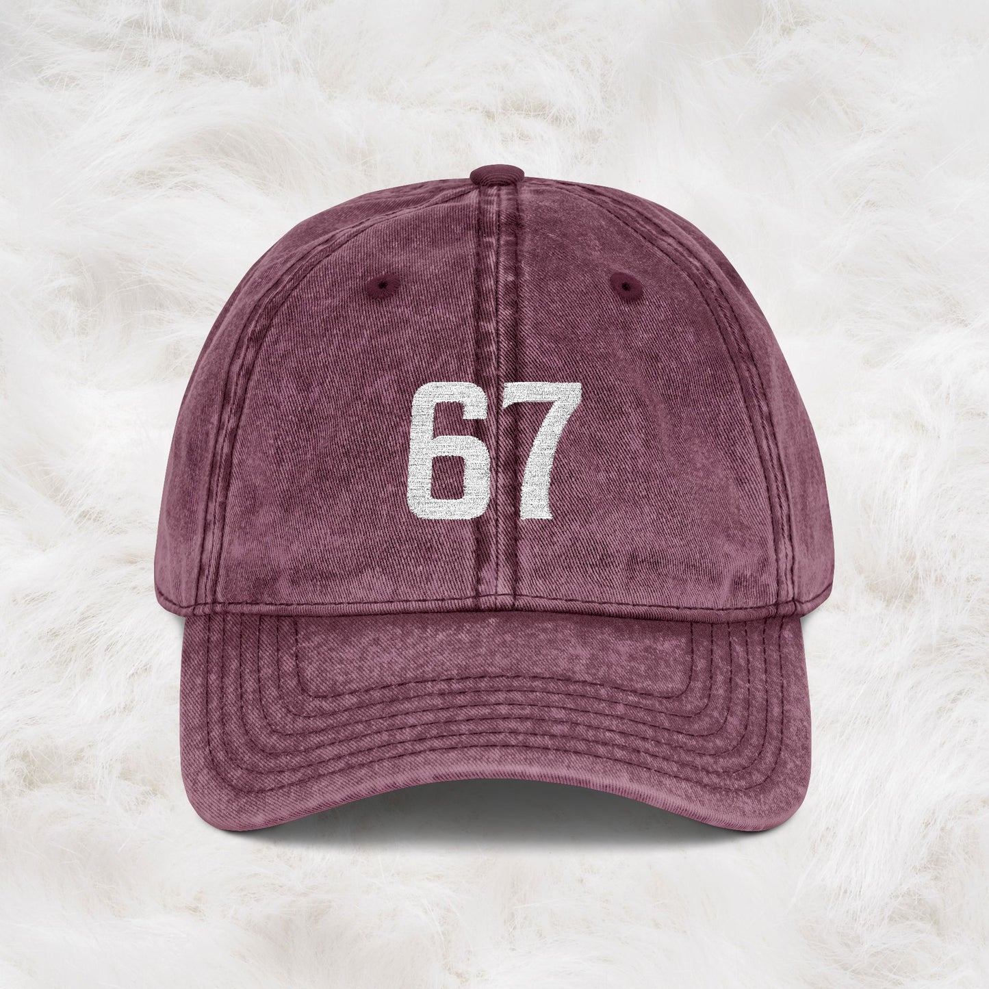 Funny Trending 67 Six Seven Memes Jokes Vintage Embroidered Cap