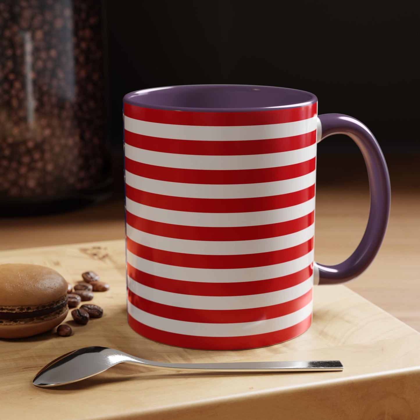 American Stars and Stripes USA Flag Accent Mug | Trending July 4th Gift Idea Coffee Tea Cup