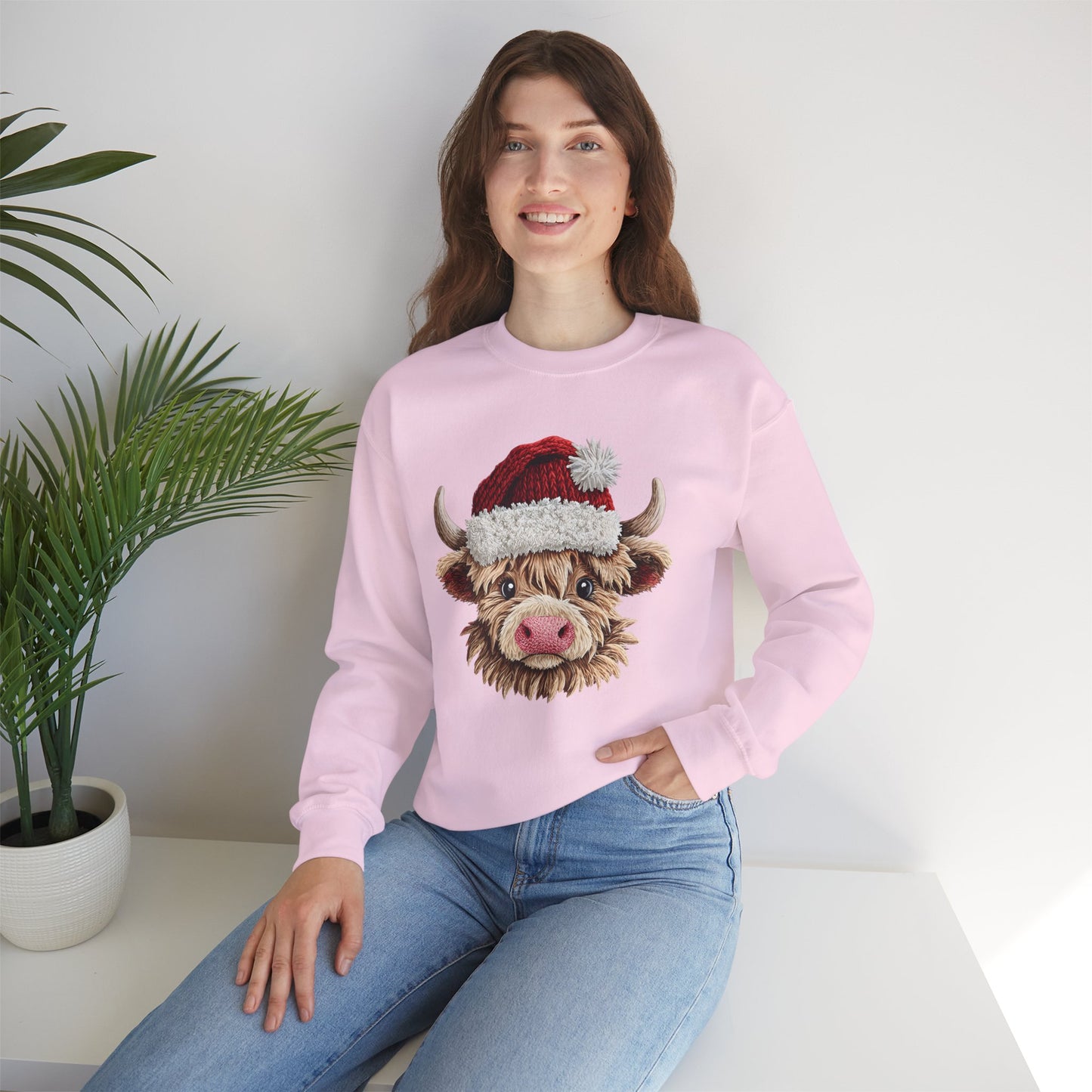 Cute Highland Cow Crewneck Sweatshirt — Cozy Everyday Gift Ideas