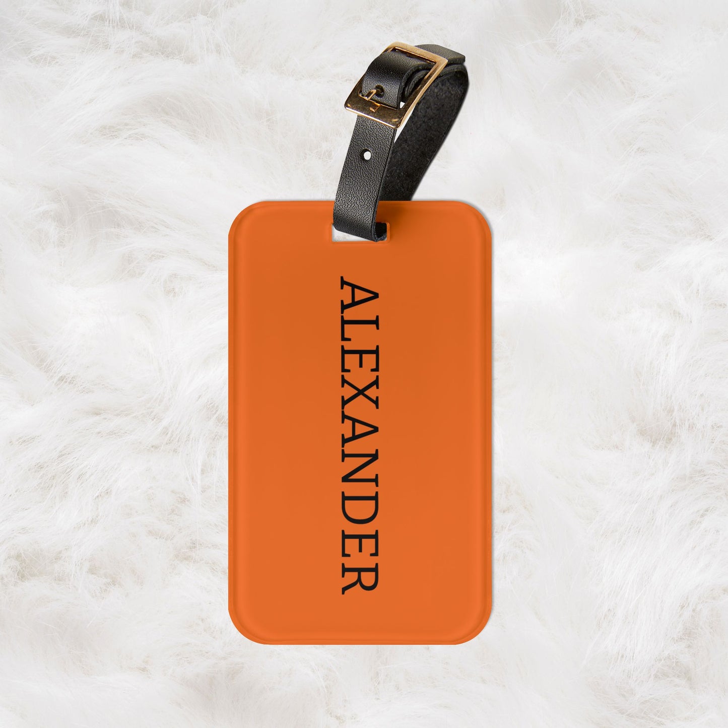 Personalized Custom Name Travel ID Orange Luggage Tag | Vacation Birthday Christmas Gift