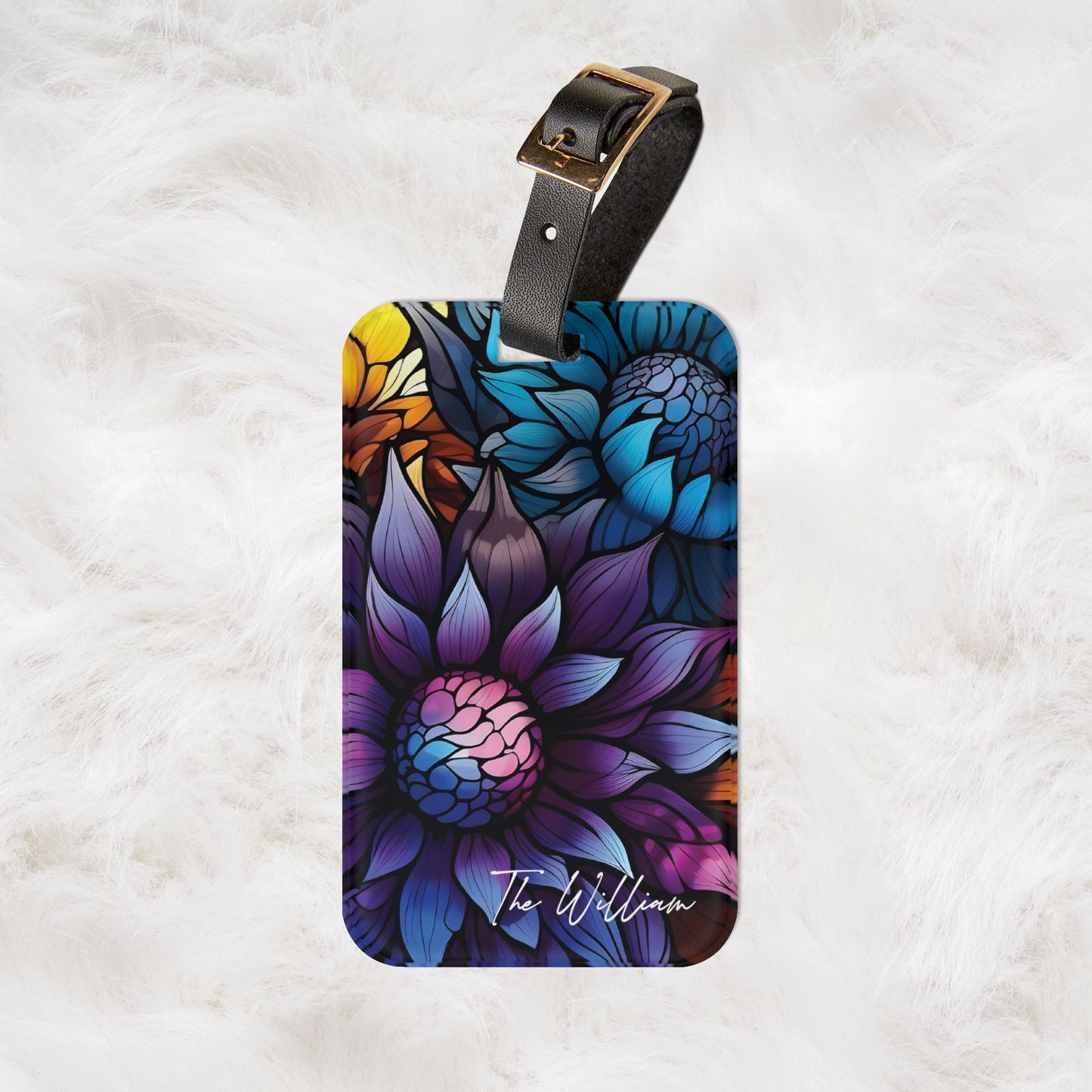 Personalized Custom Name Travel ID Floral Sunflowers Art Luggage Tag | Vacation Birthday Christmas Gift