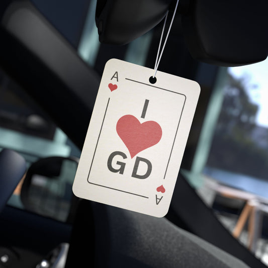 I Love GD Fans - Ace of Heart Car Air Freshener | Birthday Christmas Festival Concert Gift Idea