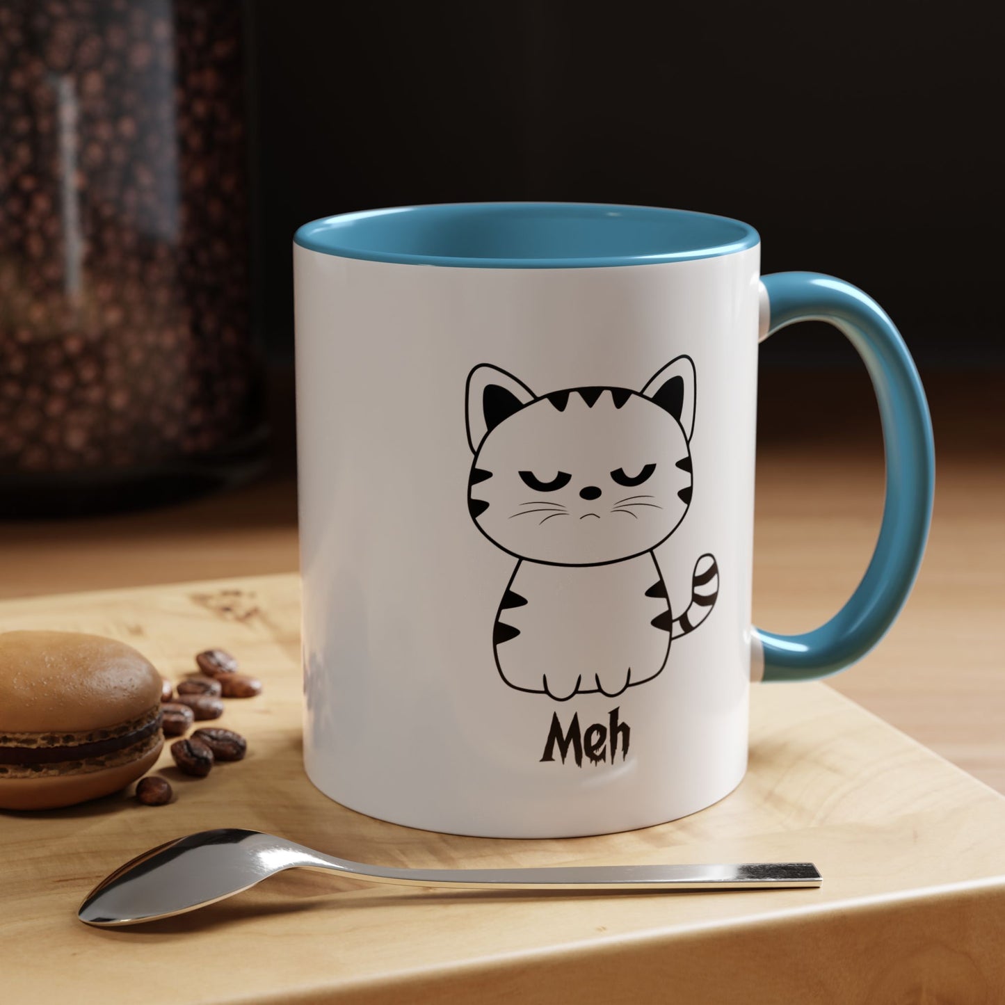 Mug - Cute Funny Meh Meme Cat Coffee Tea Cup Hilarious Gift Idea