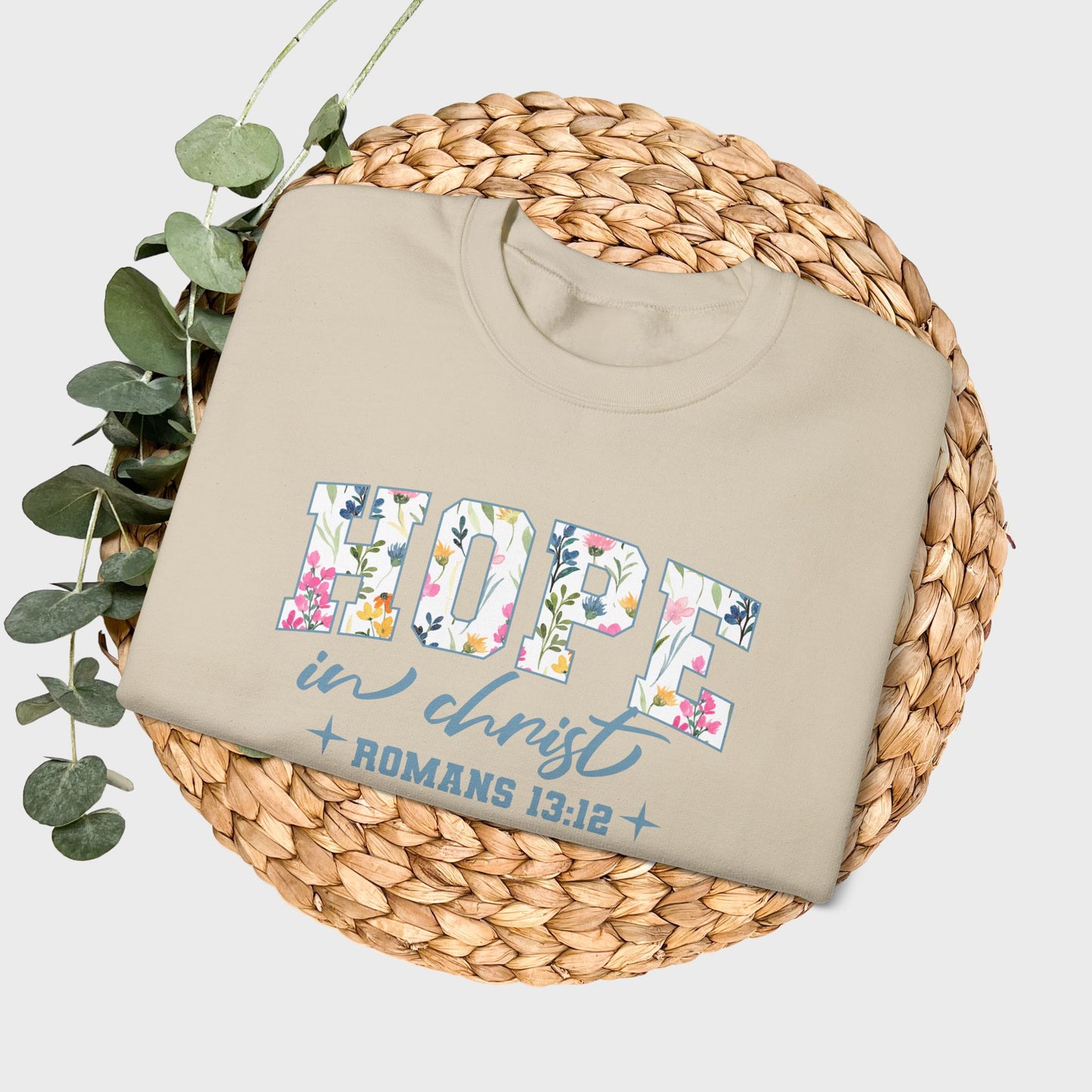 Hope in Christ Romans 13:12 Bible Verse Christian Sweatshirt | Inspirational Crewneck Unisex Gift | Cozy Everyday Wear