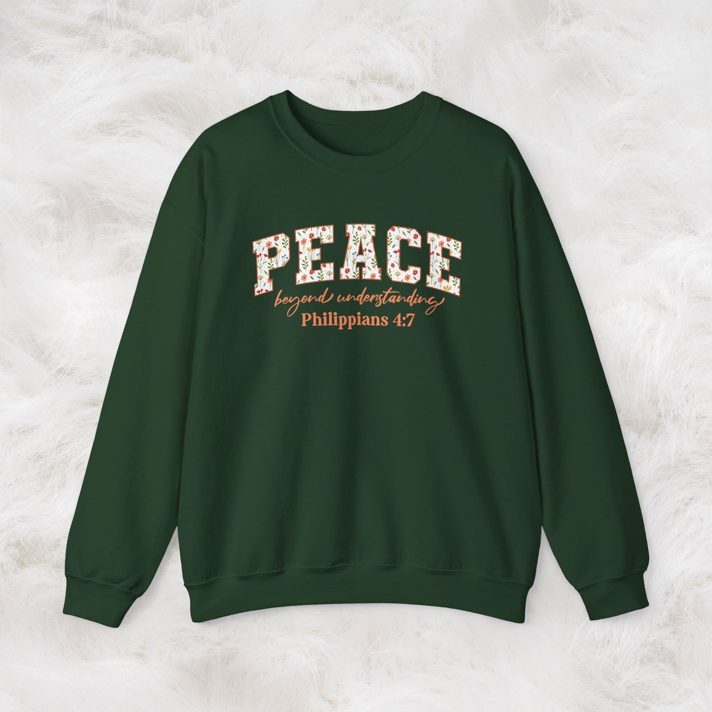 Peace Beyond Understanding Philippians 4:7 Bible Verse Christian Sweatshirt | Inspirational Crewneck Unisex Gift | Cozy Everyday Wear