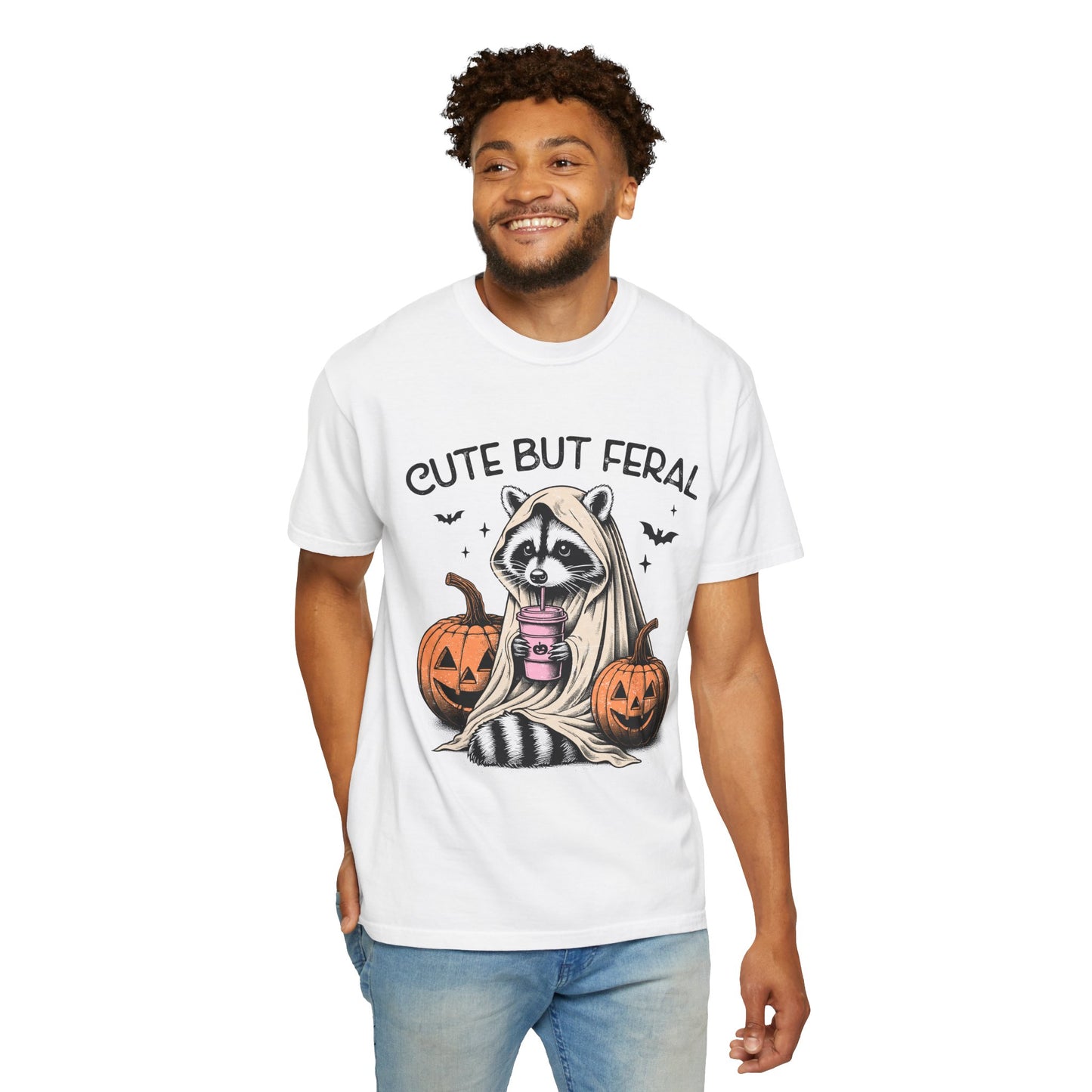 Raccoon Garment-dyed Tee Comfort Color T-shirt - Cute and Feral Halloween Season Gift Ideas