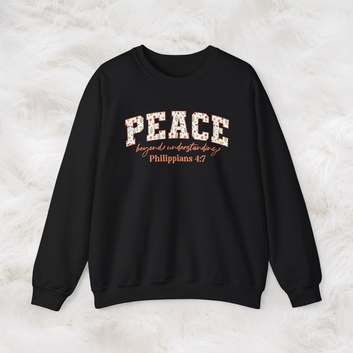 Peace Beyond Understanding Philippians 4:7 Bible Verse Christian Sweatshirt | Inspirational Crewneck Unisex Gift | Cozy Everyday Wear