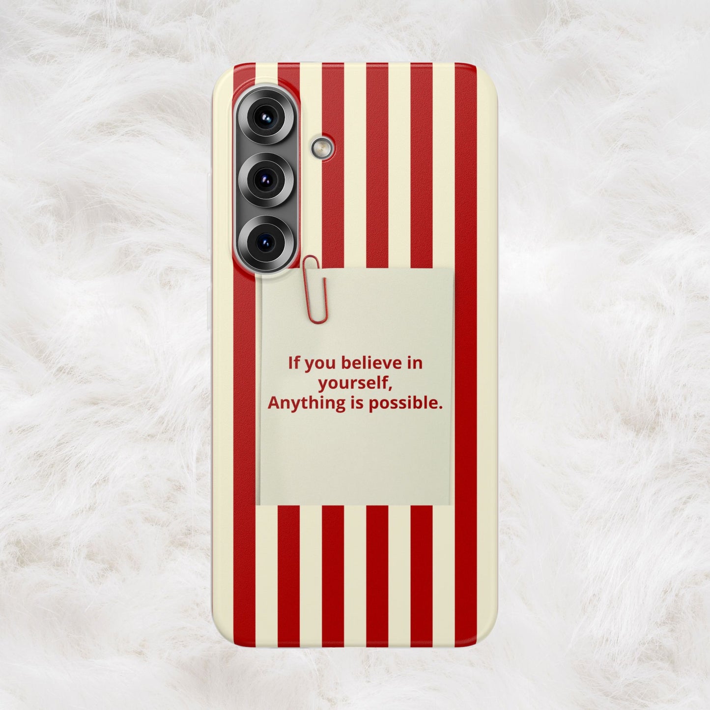 Personalized Custom Text Inspirational Striped Phone Case. “If you believe in yourself, Anything is possible.”