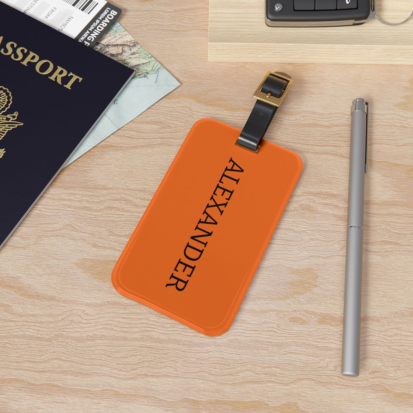 Personalized Custom Name Travel ID Orange Luggage Tag | Vacation Birthday Christmas Gift