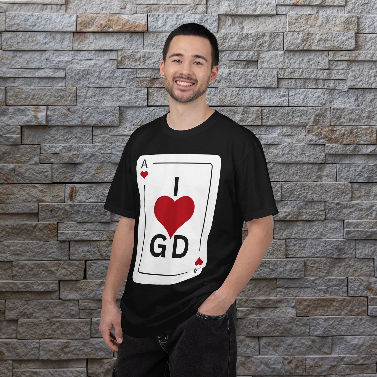 I Love GD Fans - Ace of Heart Garment-dyed Cotton T-Shirt | Birthday Christmas Festival Concert Gift Idea