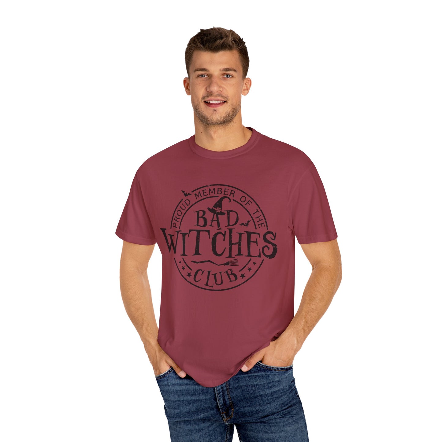 Bad Witches Club Unisex Garment-dyed Tee Comfort Color T-shirt - Halloween Holiday Season Gift Ideas