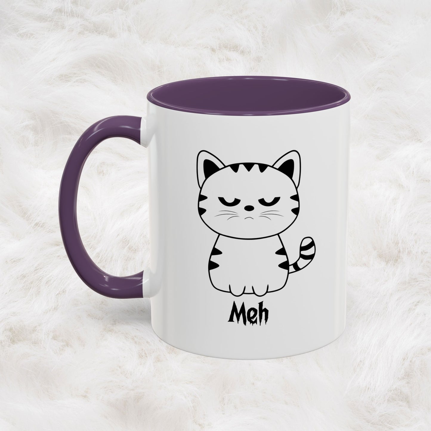 Mug - Cute Funny Meh Meme Cat Coffee Tea Cup Hilarious Gift Idea