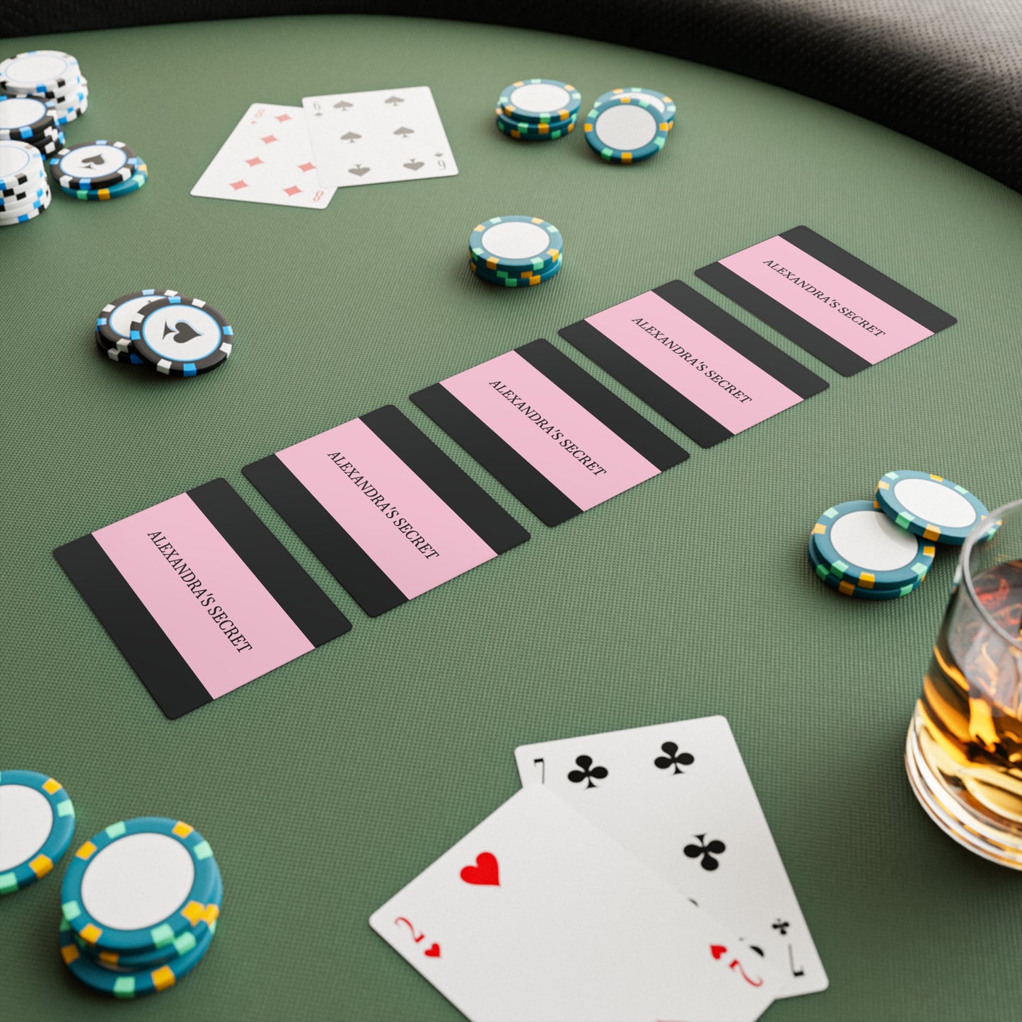 Personalized Name Black & Pink Poker Playing Cards Set | Hunting Birthday Christmas Gift