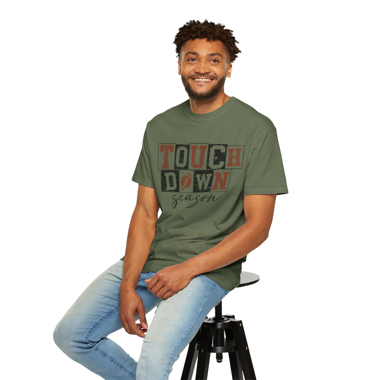 Football Season Unisex Garment-dyed Tee Comfort Color T-shirt - Touch Down Gift Ideas