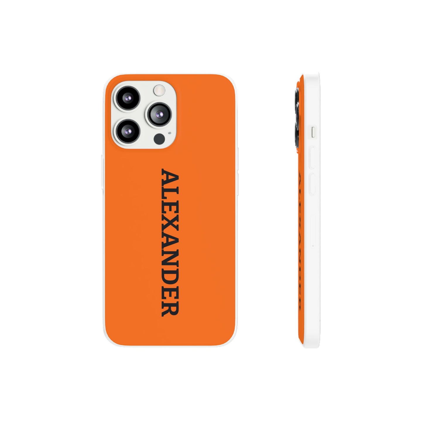 Personalized Name Text Luxury Orange Phone Case.