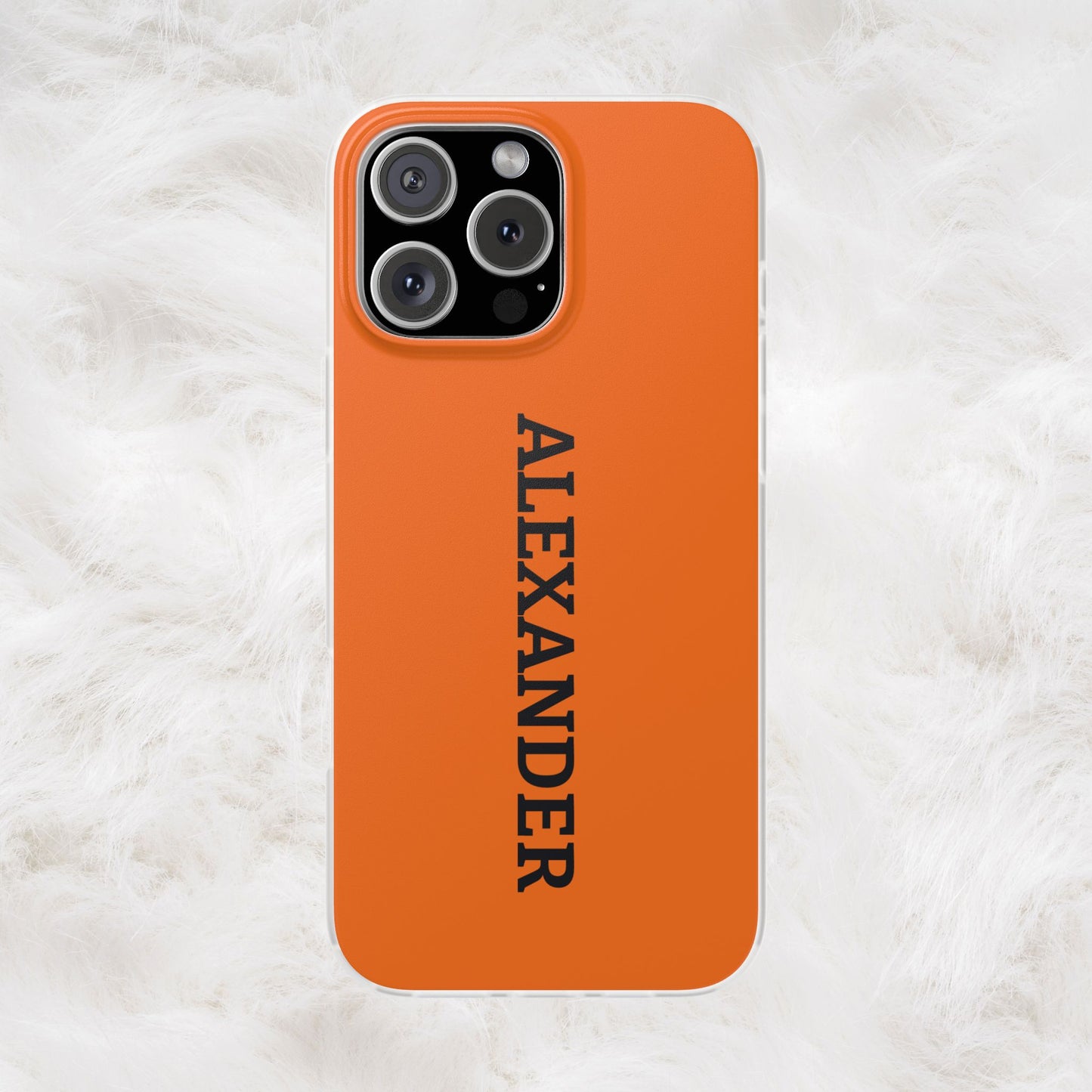 Personalized Name Text Luxury Orange Phone Case.