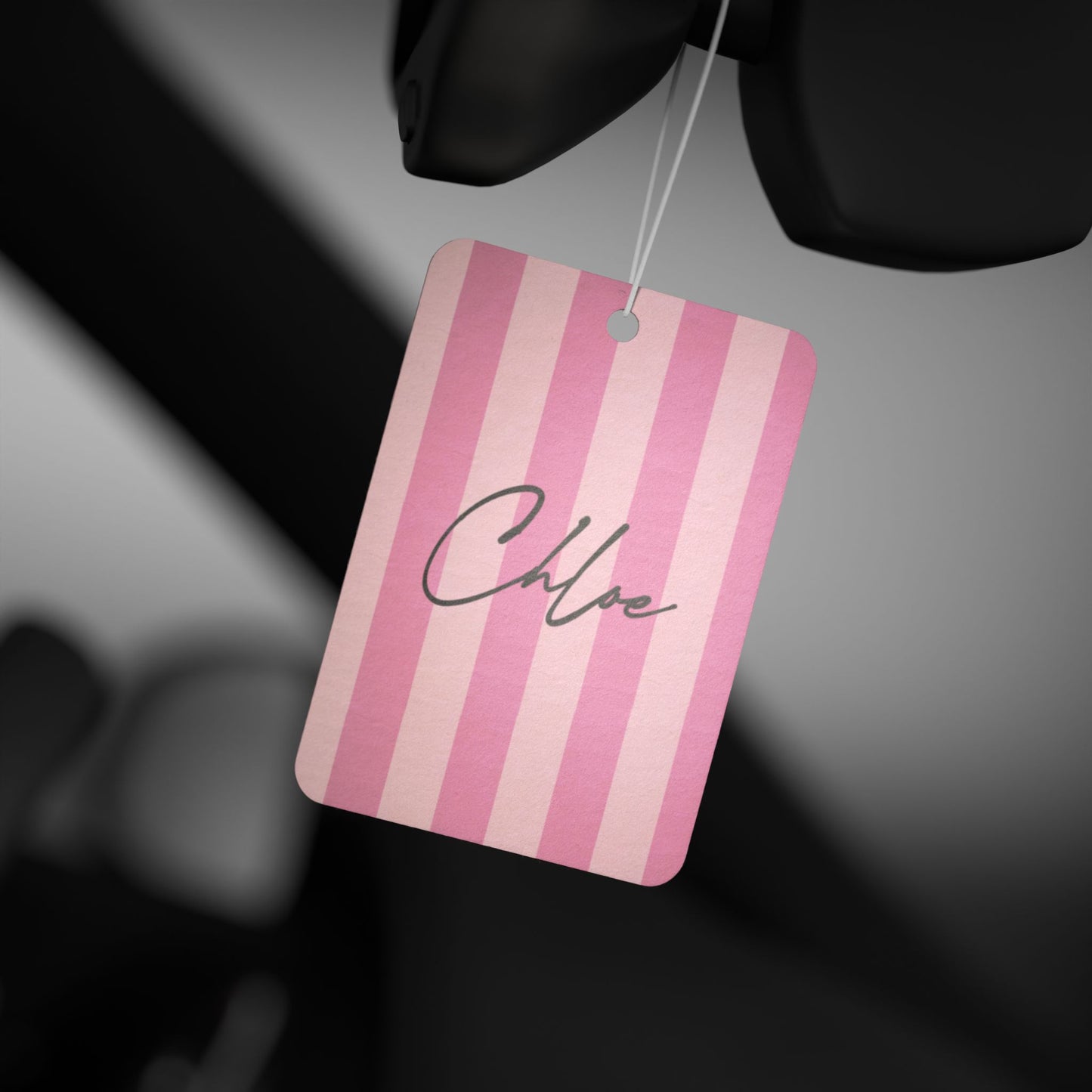 Personalized Name Luxury Pink Striped Car Air Freshener | Hunting Christmas Birthday Gift Ideas